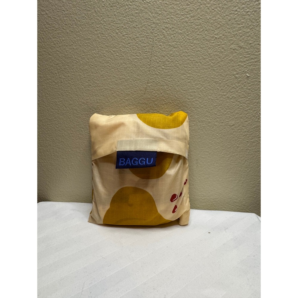 Baggu Standard Reusable Bag Pears and Pomegranate Yellow Fruit Print Tote